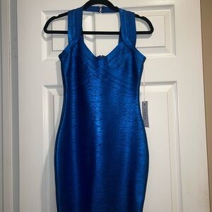 Elegant Blue Sleeveless Dress